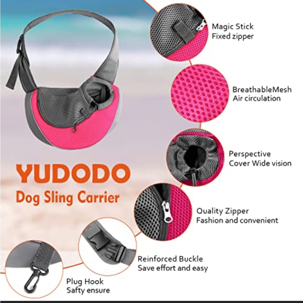 Yudodo small pet travel safe Sling Carrier with Breathable Mesh - Picture 2 of 14